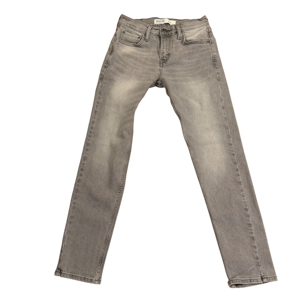 Signature Levi Strauss S37 Slim Mens Grey Denim‎ Jeans 28x28
